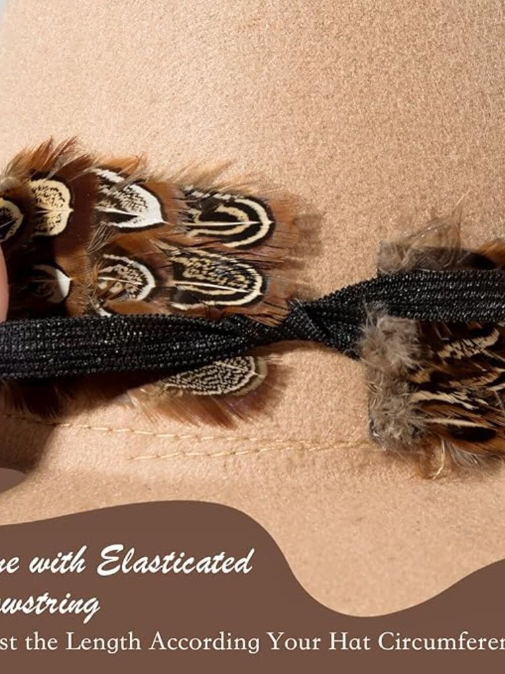Feather Cowboy Western Hat Band - Picture 6 of 6